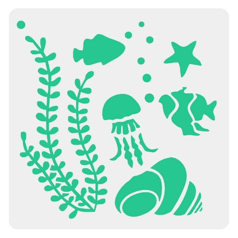 海洋動物美人魚主題繪畫模板(22片)-細節圖2