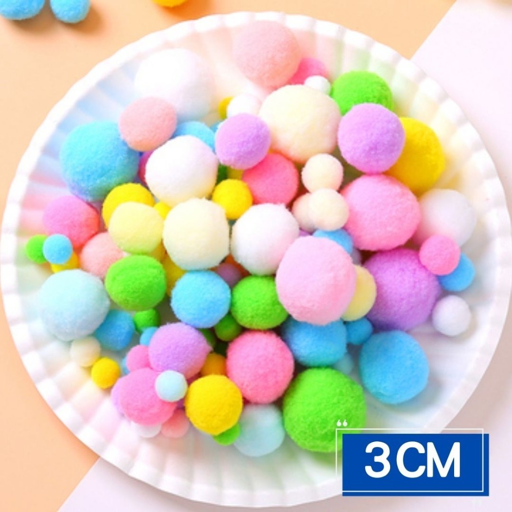 糖果色高彈力毛球素材(1~3cm)-規格圖1