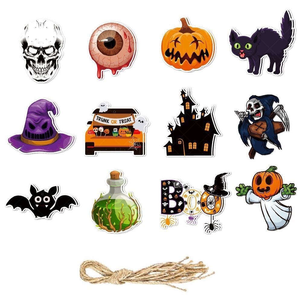 萬聖節派對紙卡裝飾吊卡(12卡)-細節圖7