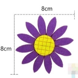 不織布彩色雛菊加厚加大款花朵造型布片(無背膠)(7片)-細節圖2