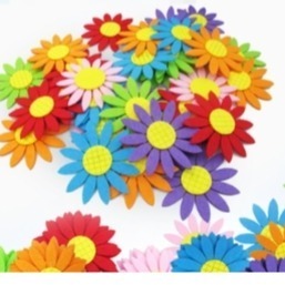 不織布彩色雛菊加厚加大款花朵造型布片(無背膠)(7片)-細節圖4