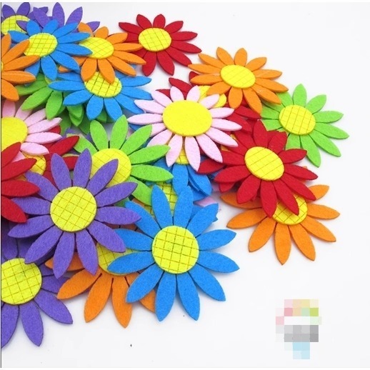 不織布彩色雛菊加厚加大款花朵造型布片(無背膠)(7片)／① 必備基礎材料＿ 貼紙／貼片／黏貼材料-規格圖5