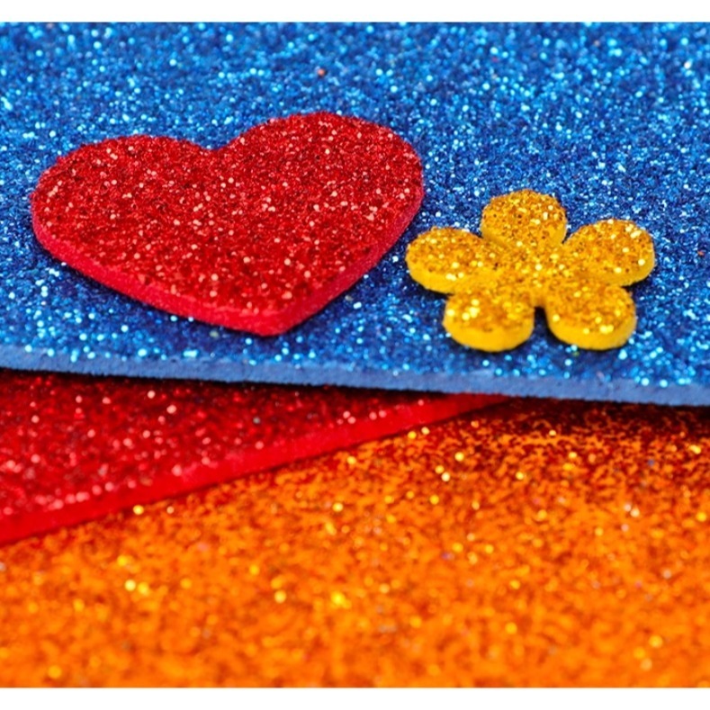 彩色金蔥亮粉泡棉紙10色A4(有/無背膠)(10張)-細節圖2