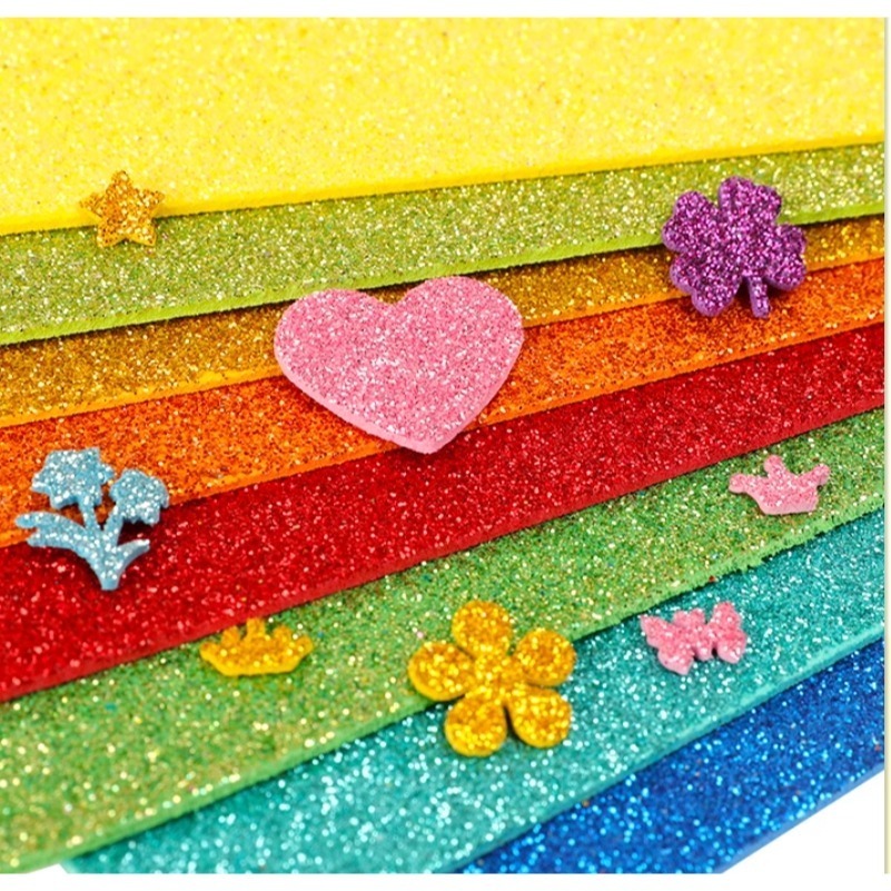 彩色金蔥亮粉泡棉紙10色A4(有/無背膠)(10張)-細節圖3