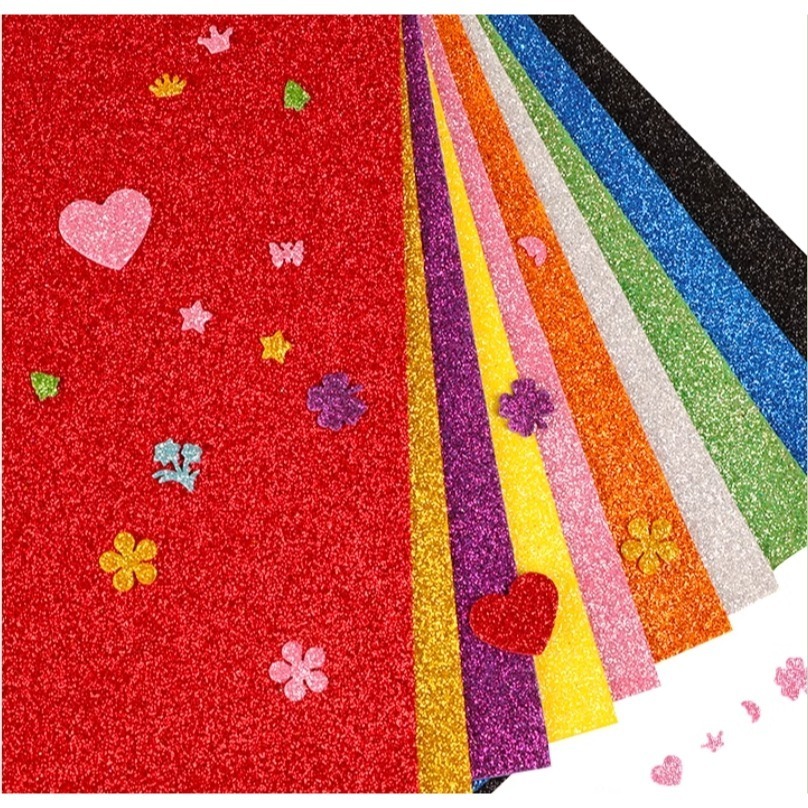 彩色金蔥亮粉泡棉紙10色A4(有/無背膠)(10張)-細節圖5