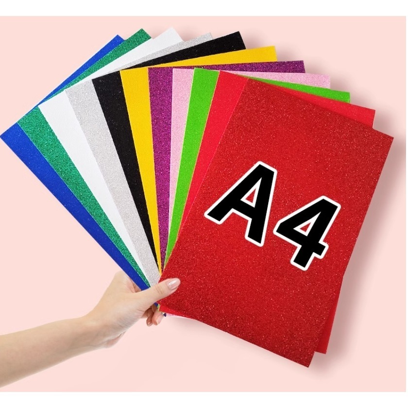 彩色金蔥亮粉泡棉紙10色A4(有/無背膠)(10張)-細節圖6