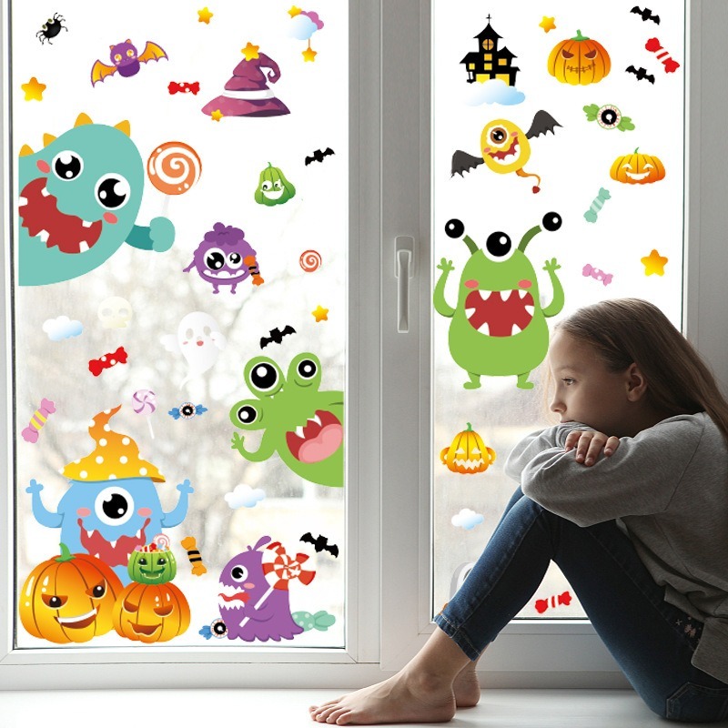 萬聖節無痕靜電貼(可愛小怪獸)-細節圖4