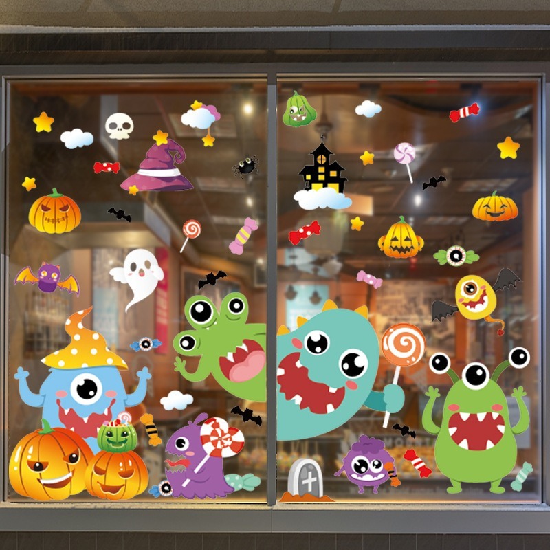 萬聖節無痕靜電貼(可愛小怪獸)-細節圖6
