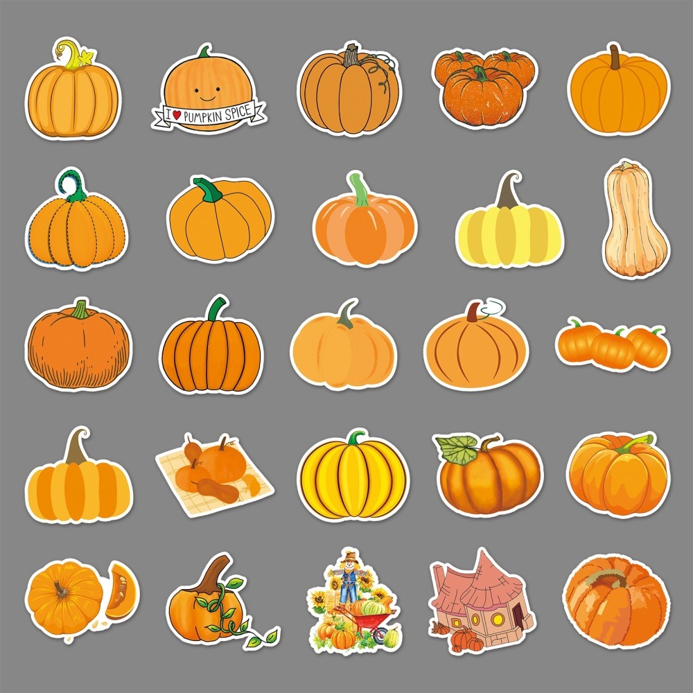 萬聖節南瓜防水貼紙 #449 (50貼)-細節圖6