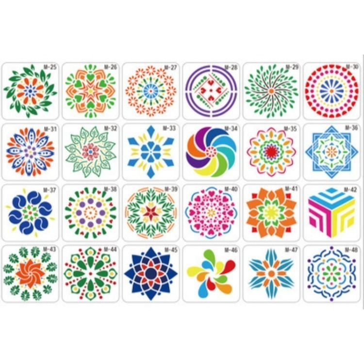 曼陀羅鏤空繪畫彩繪模板(24片)-細節圖6