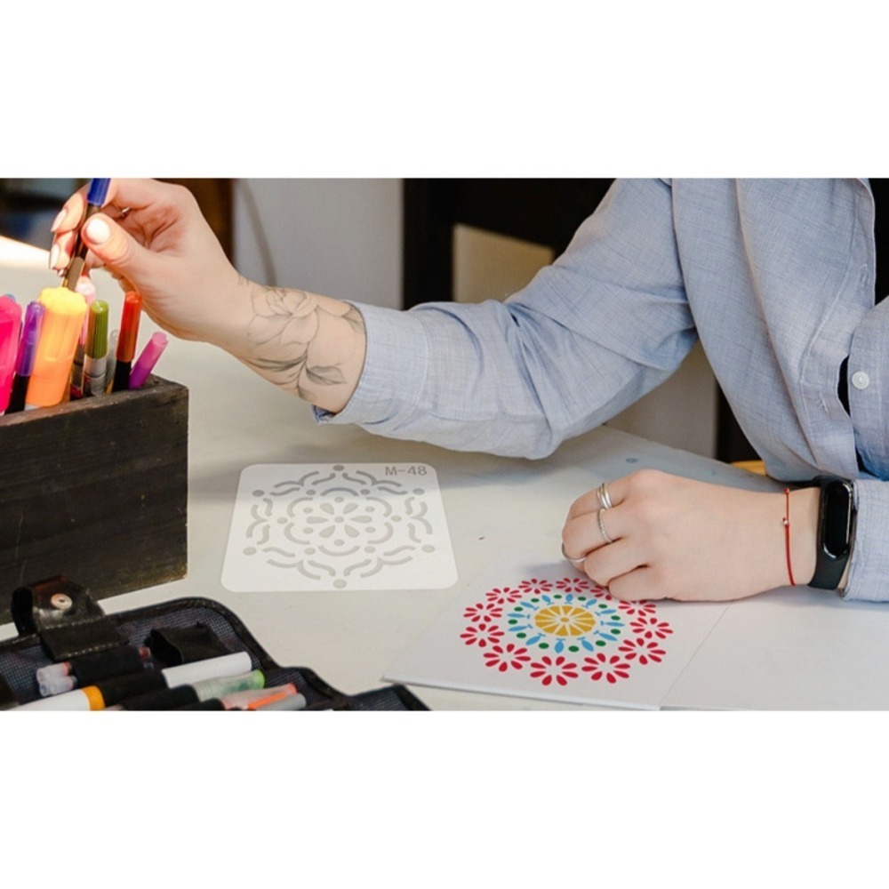 曼陀羅鏤空繪畫彩繪模板(24片)-細節圖10