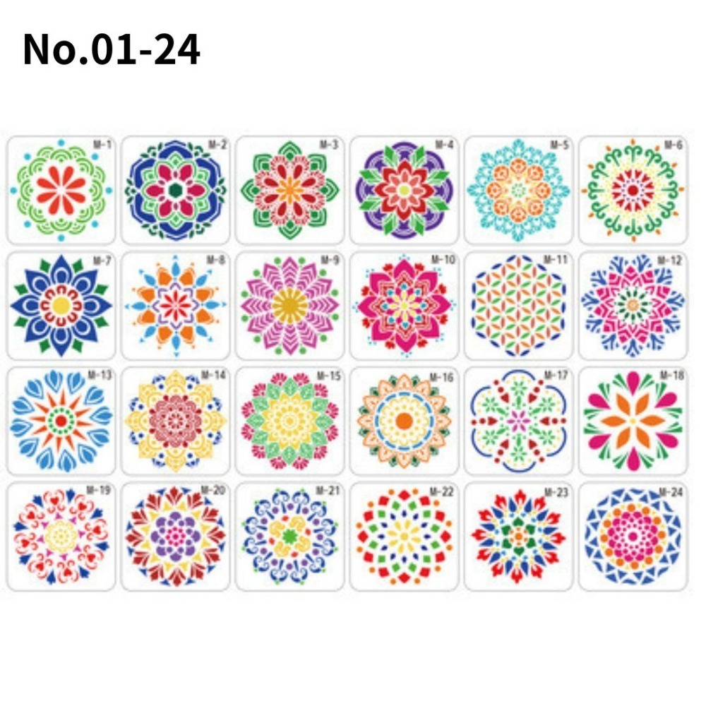 曼陀羅鏤空繪畫彩繪模板(24片)-規格圖11