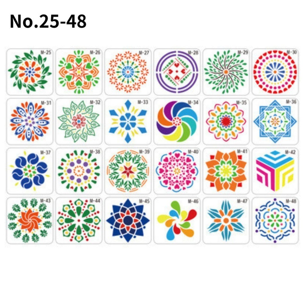 曼陀羅鏤空繪畫彩繪模板(24片)-規格圖11