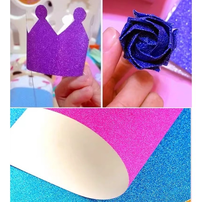 彩色金蔥亮粉紙10色A4(有/無背膠)(10張)-細節圖3