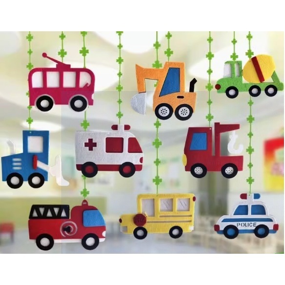 不織布交通工具空中佈置吊飾／④ 環境佈置品-規格圖3