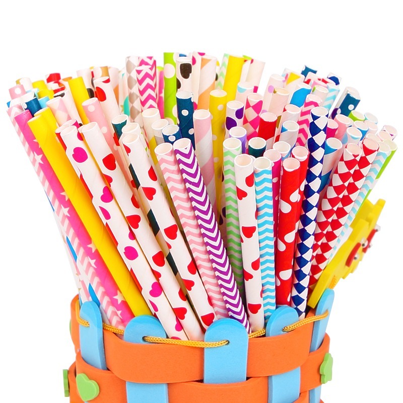 聖誕節彩色紙吸管素材(50支)-規格圖6