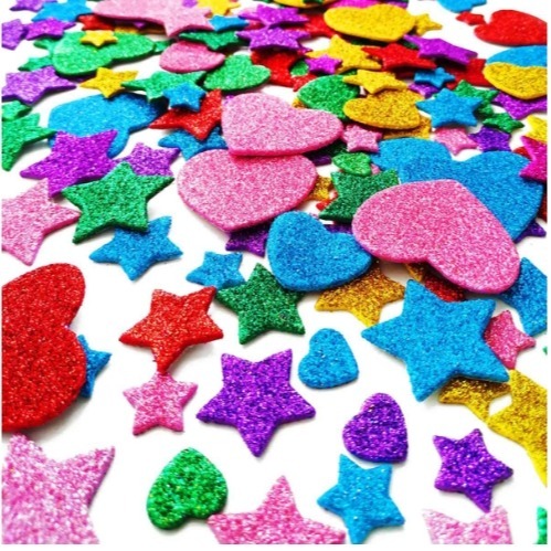 閃亮金蔥愛心造型泡棉貼片(有背膠)(50片)-細節圖2