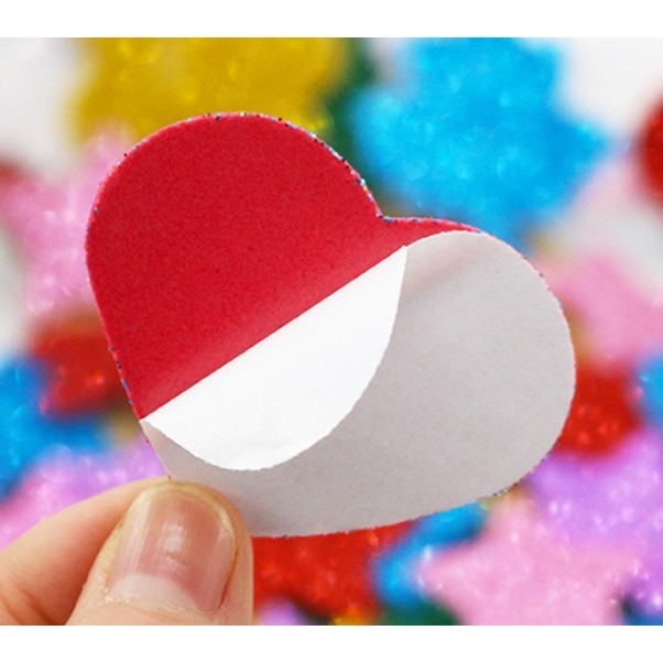 閃亮金蔥愛心造型泡棉貼片(有背膠)(50片)-細節圖6