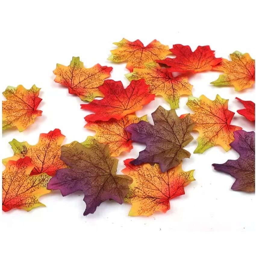 仿真紅色楓葉片造型布片(無背膠)(200片)-細節圖2