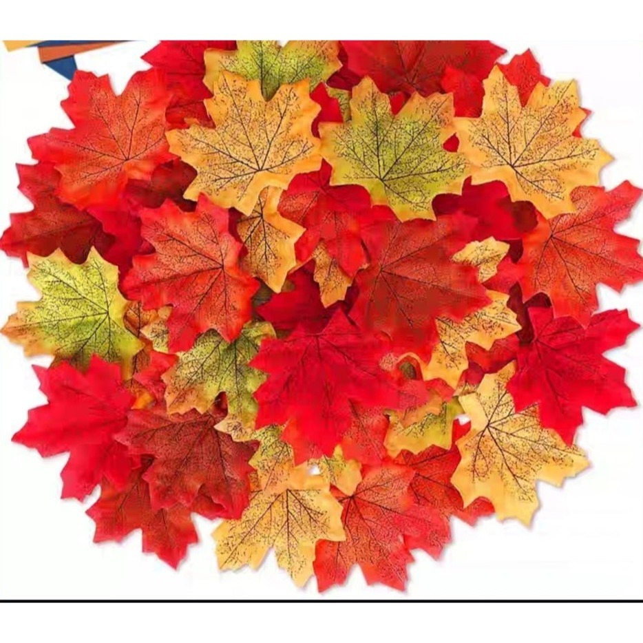 仿真紅色楓葉片造型布片(無背膠)(200片)-細節圖4