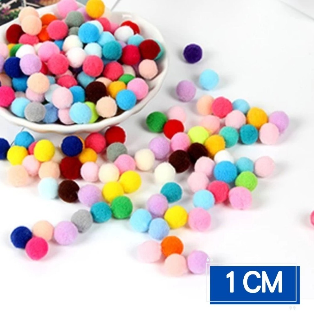 彩色彈力毛球素材(1~3cm)-規格圖1