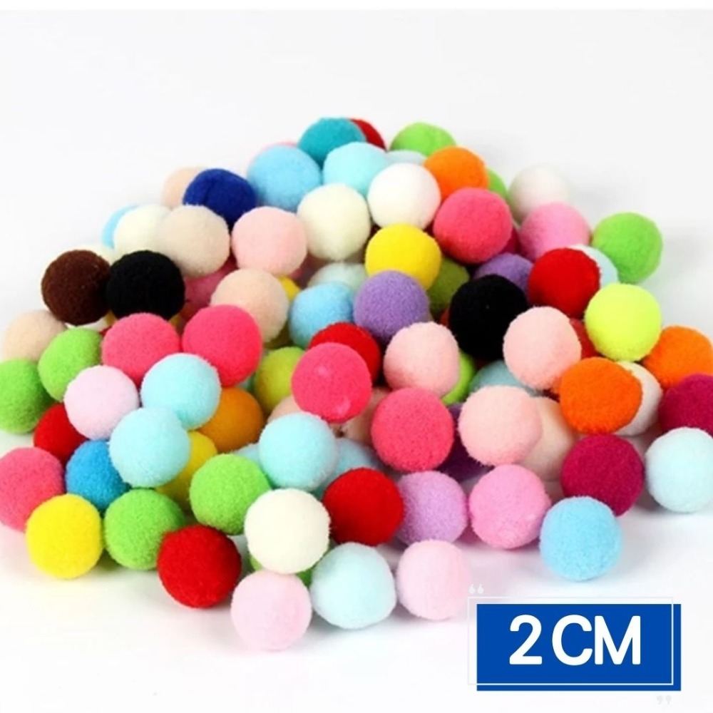 彩色彈力毛球素材(1~3cm)-規格圖1