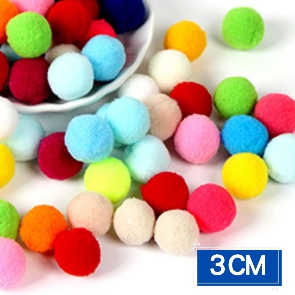 彩色彈力毛球素材(1~3cm)-規格圖1