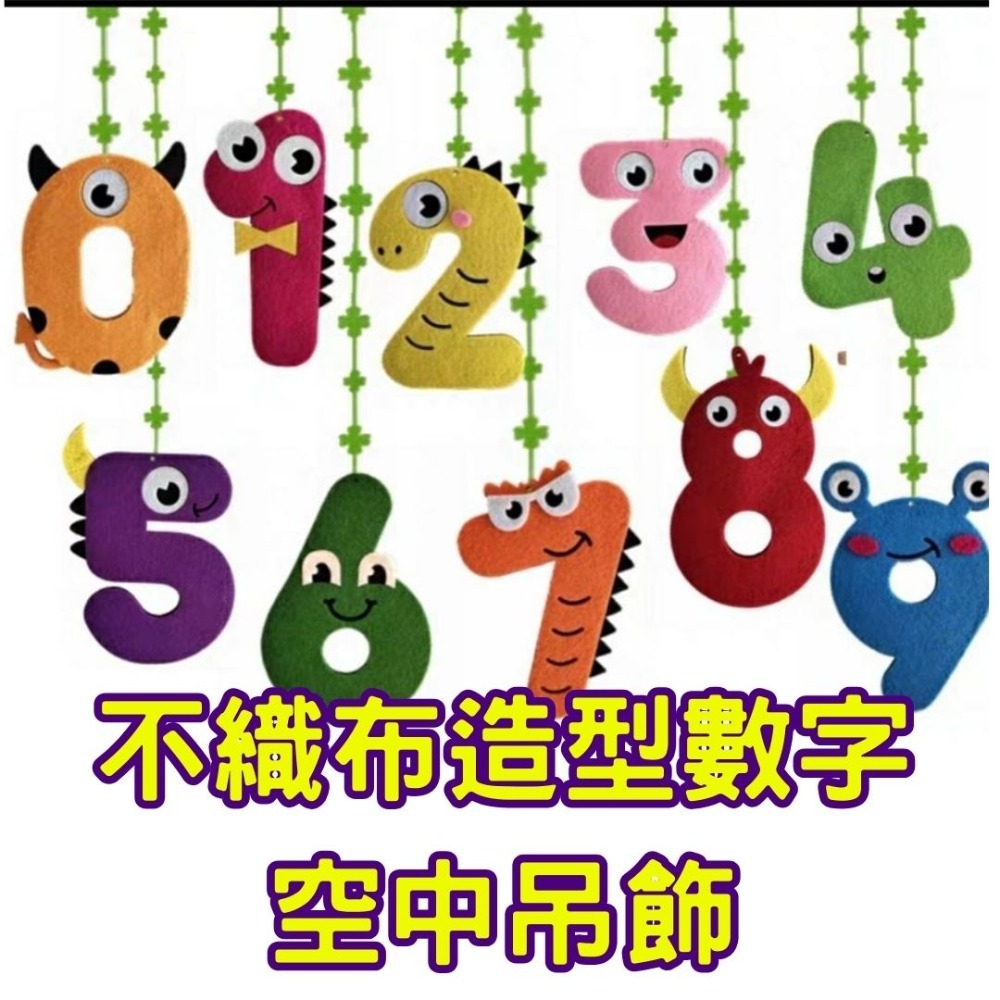 不織布趣味數字造型空中佈置吊飾／④ 環境佈置品-規格圖1