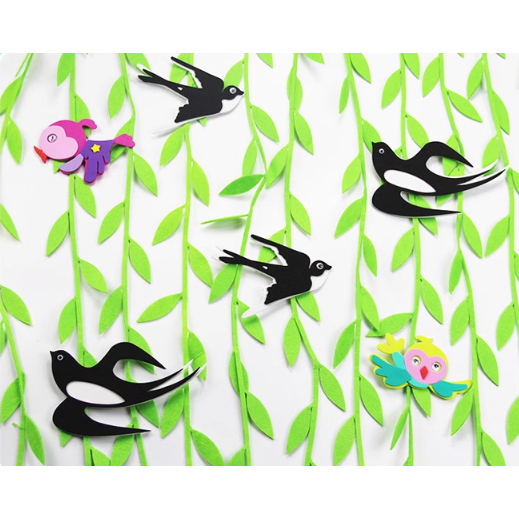 不織布柳葉空中佈置掛飾(20條)／④ 環境佈置品-細節圖2