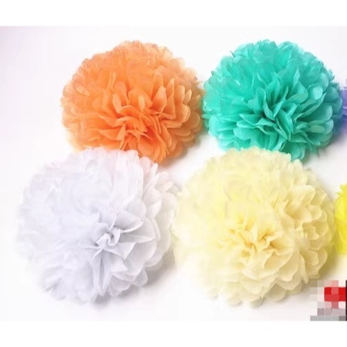 彩色紙拉花空中佈置吊飾(10朵)／④ 環境佈置品-細節圖4