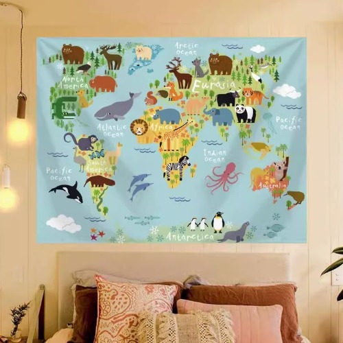 世界地圖背景布派對掛布／④ 環境佈置品-規格圖5