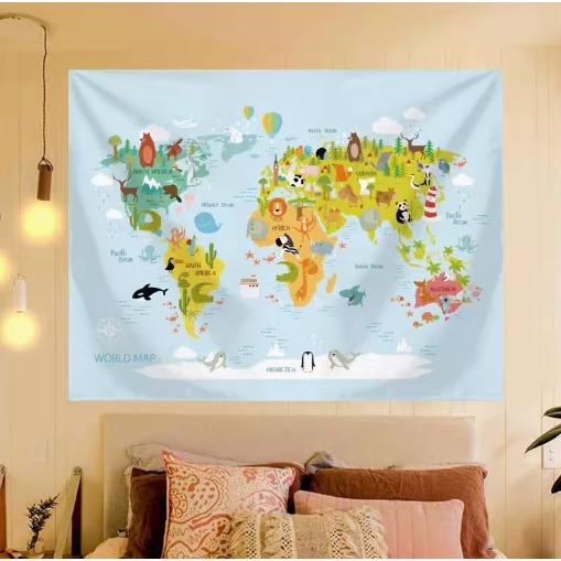 世界地圖背景布派對掛布／④ 環境佈置品-規格圖5