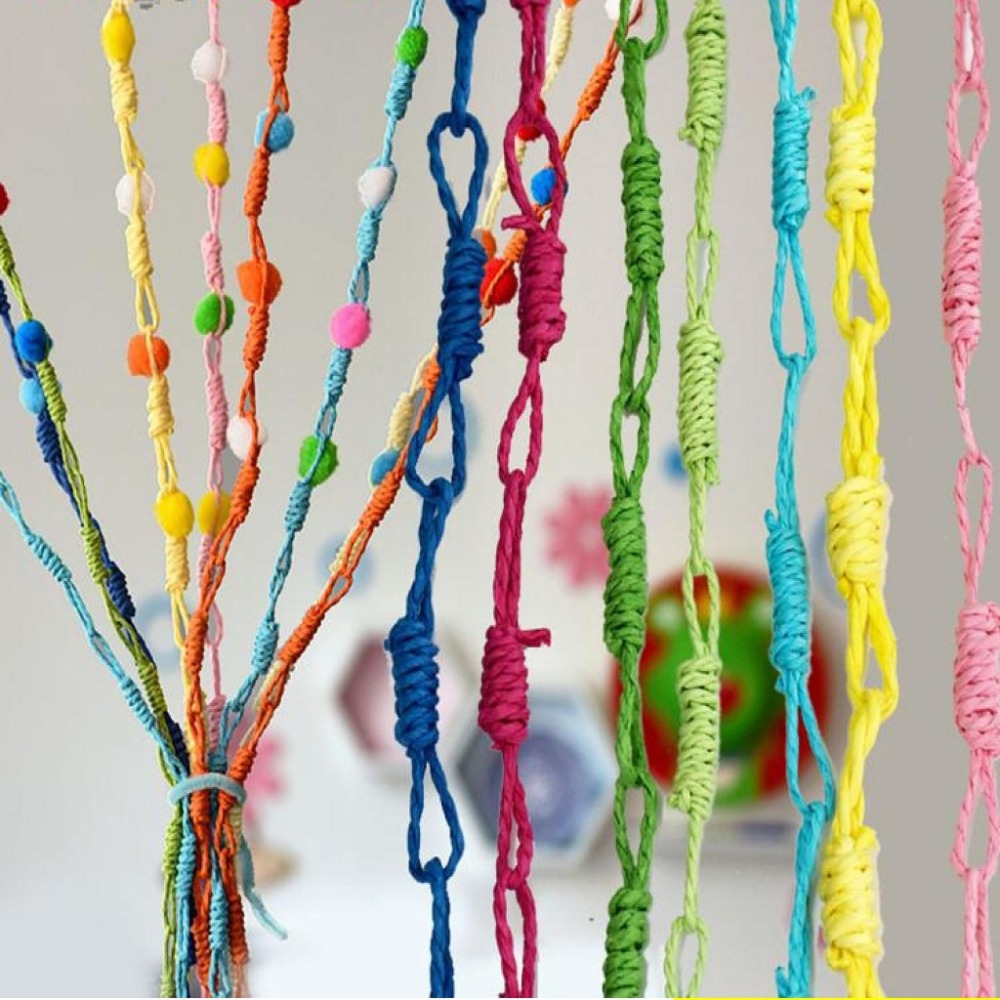 彩色紙編條空間區隔門簾角落佈置(10色)／④ 環境佈置品-細節圖3