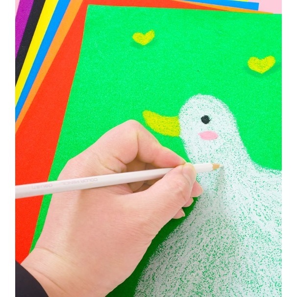 彩色蠟筆砂畫紙特殊紙(10張)-細節圖3