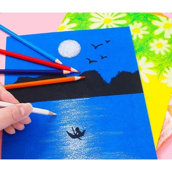 彩色蠟筆砂畫紙特殊紙(10張)-細節圖4