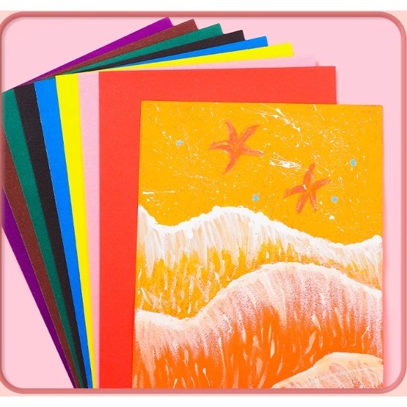 彩色蠟筆砂畫紙特殊紙(10張)-細節圖7