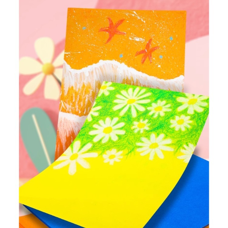 彩色蠟筆砂畫紙特殊紙(10張)-細節圖8