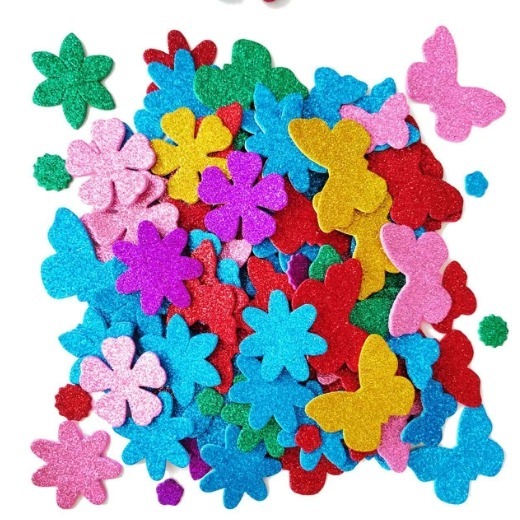 閃亮金蔥春天大花造型泡棉貼片(有背膠)(50片)-細節圖3