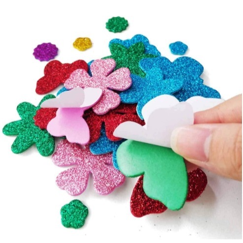 閃亮金蔥春天大花造型泡棉貼片(有背膠)(50片)-細節圖4