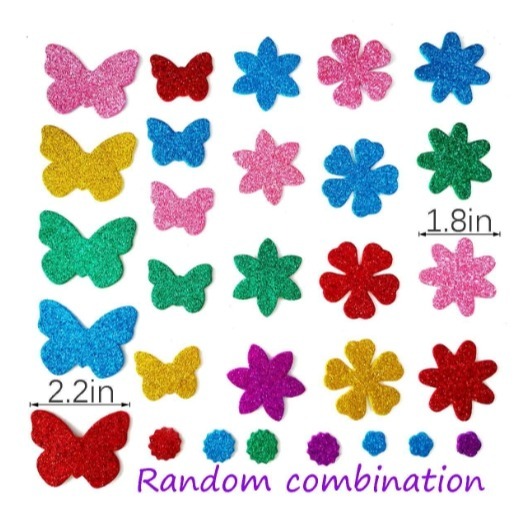 閃亮金蔥春天大花造型泡棉貼片(有背膠)(50片)-細節圖5