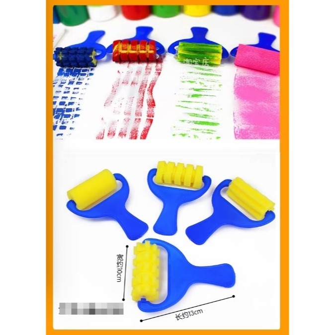 線條海綿滾筒繪畫顏料印章(4支)-細節圖3