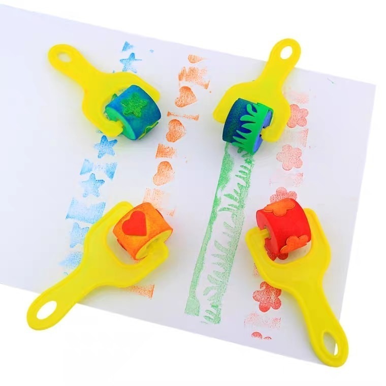 泡棉圓案滾輪繪畫創作印章(4支)／① 必備基礎材料＿ 基本創作基底-細節圖4