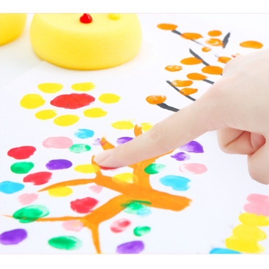 圓形黃色繪畫顏料海綿塊(2塊)-細節圖2