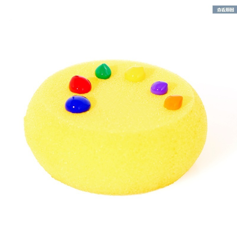 圓形黃色繪畫顏料海綿塊(2塊)-細節圖3