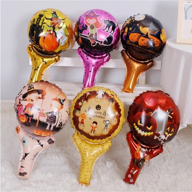 萬聖節主題圓形手持氣球(10顆)-細節圖2