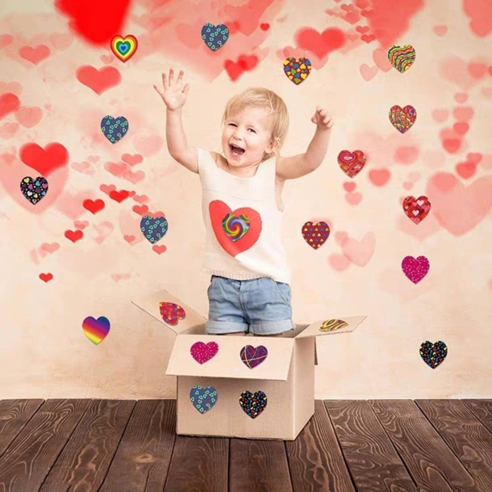 愛心系列貼紙卷(500貼)-細節圖4