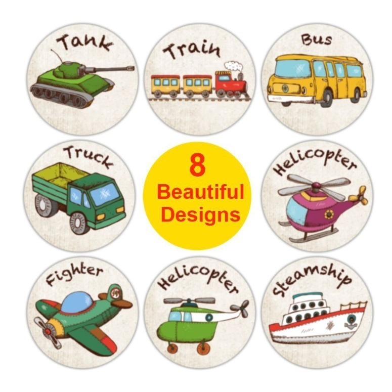 交通工具圓形貼紙(500貼)-細節圖3