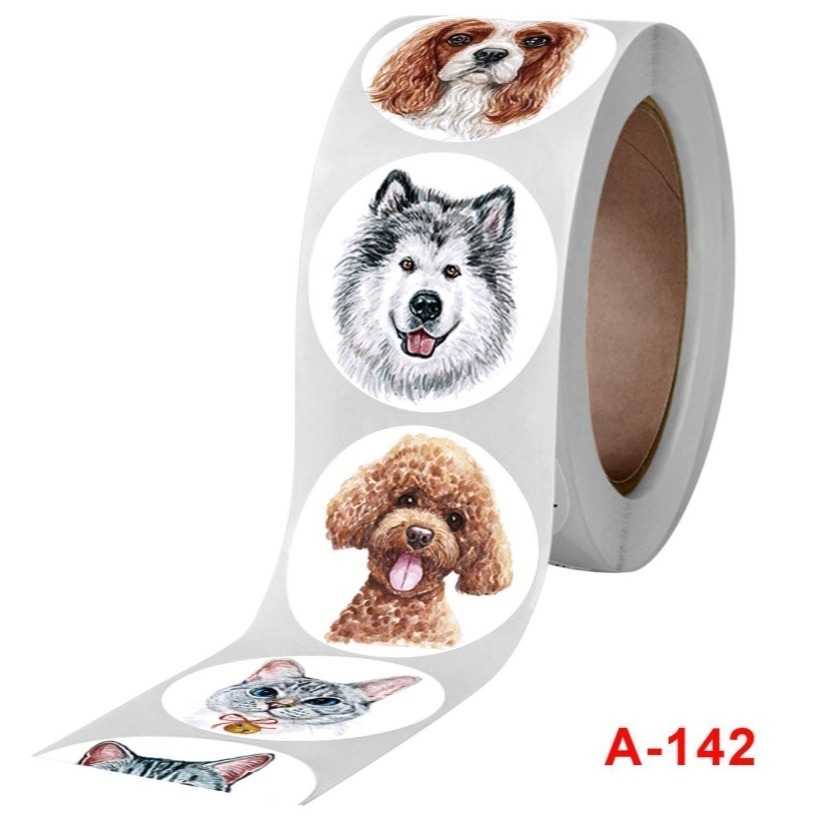 小狗小貓圓形貼紙(500貼)-細節圖5