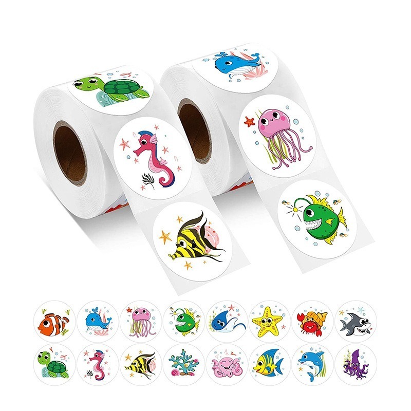 可愛動物圓形貼紙(500貼)-細節圖4