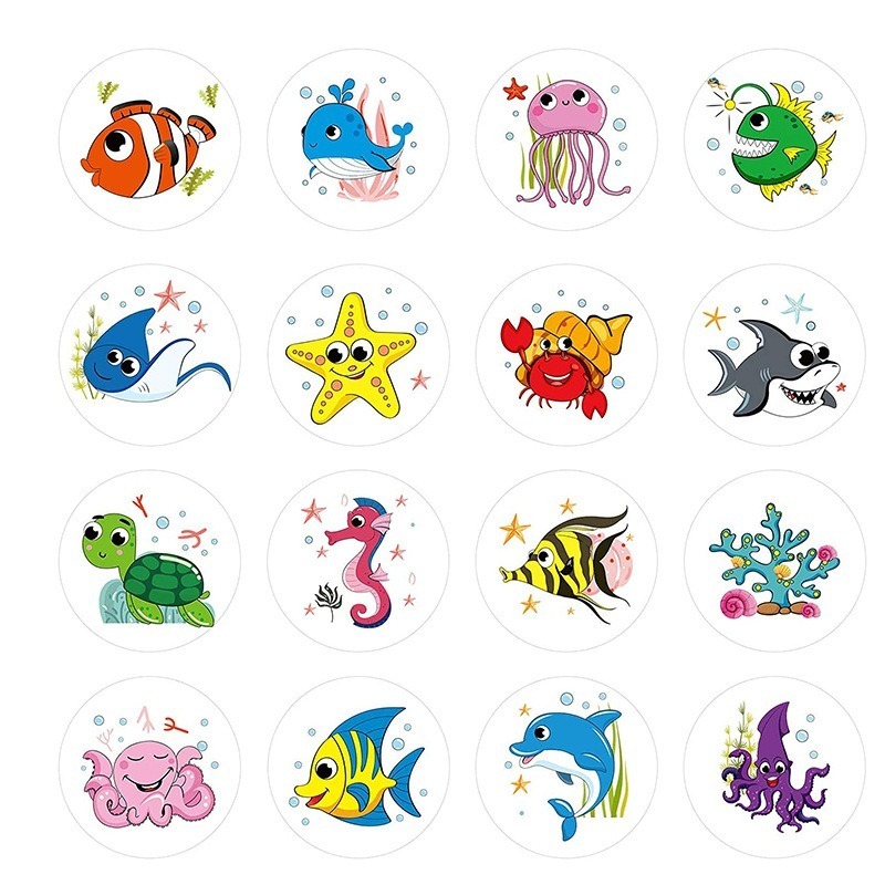 可愛動物圓形貼紙(500貼)-細節圖5